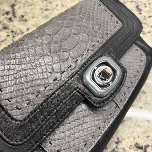 Coach Pinnacle Embossed Python Exotic Color Block Clutch/Wristlet EUC